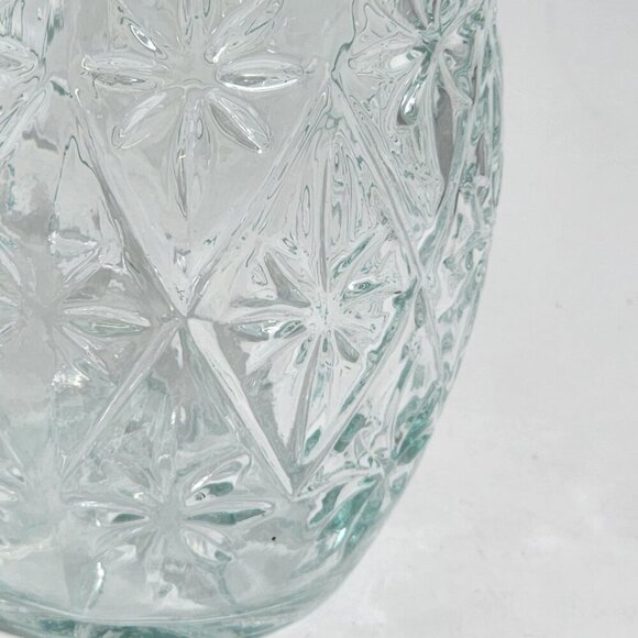 Starburst Daisy In Triangles Cut Glass Decanter With Stopper and Cork Vintage - Picture 7 of 11